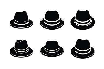 classic homburg hat front view stylish vector