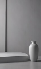Elegant gray backdrop, soft light, subtle shadows for product display,  presentation,  texture