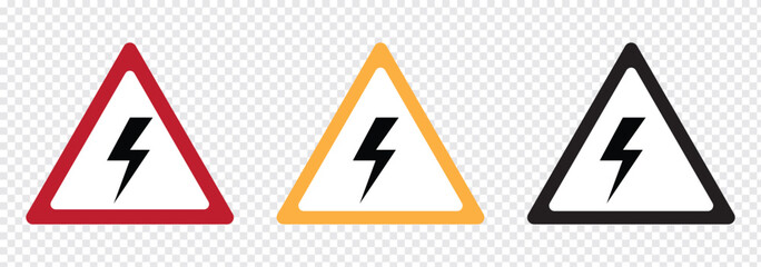 High voltage and Lightning vector icon. Electric bolt flash and High voltage icon. Power energy symbol. Warning icon. Vector illustration.