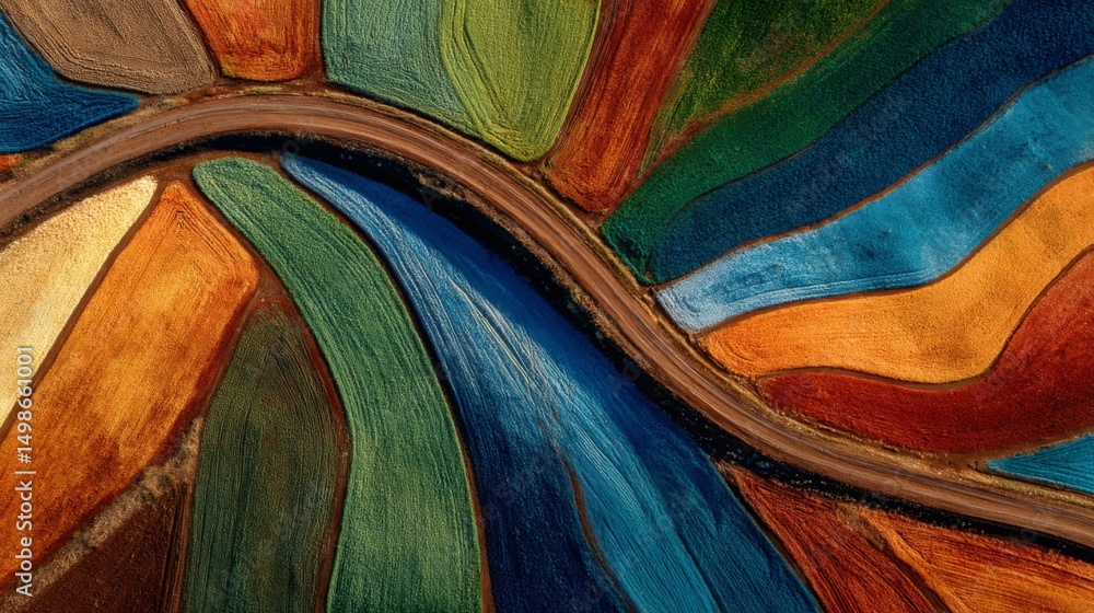Poster abstract colorful curved lines and shapes texture