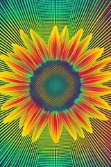 Sunflower abstract pattern yellow.