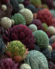 Obraz premium Abstract Colorful 3D Render of Spherical Flowers