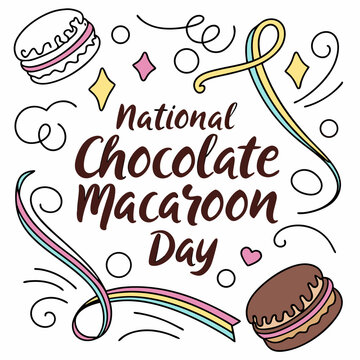 NATIONAL CHOCOLATE MACAROON DAY vector illustration