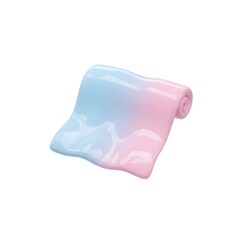 Soft pastel-colored slime in light blue and pink with a glossy reflective surface