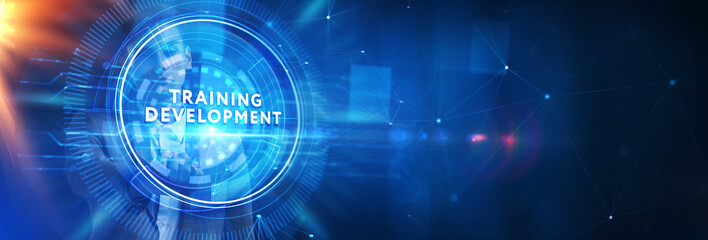 Business, Technology, Internet and network concept. Coaching mentoring education business training development E-learning concept.