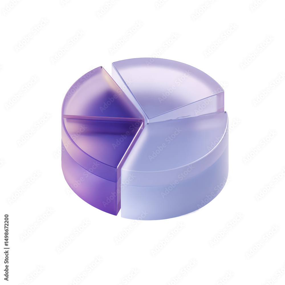 Aufkleber a translucent 3d pie chart graphic representing data analysis and business insights