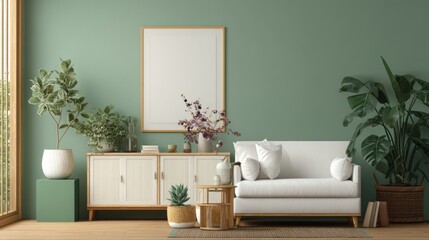 Serene Green Living Room Interior Design