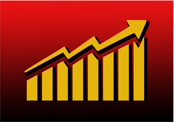 Several interlaced extended arrows symbolize the moral of growth and promotion, vector illustration
