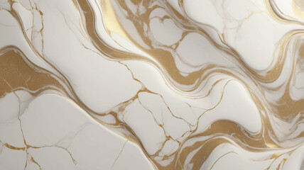 Abstract Gold and White Marble Texture