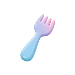 Colorful Silicone Baby Fork with Soft Tines for Safe Feeding and Learning