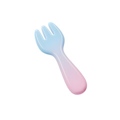 Cute baby fork with ergonomic handle designed for infants and toddlers to ensure safe eating experience