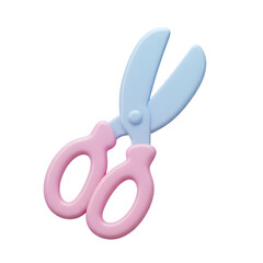 Cute Plastic Scissors with Pink Handles and Blue Blades for Kids or Crafting