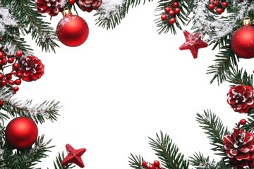Christmas ornament frame decoration on white background