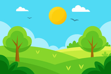 Obraz premium summer landscape with trees