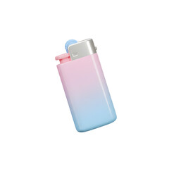 Pastel gradient lighter with a flip-top cap and a small blister pack on the side