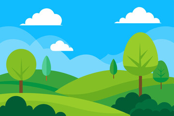 landscape with trees and mountains