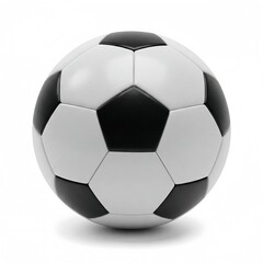 Fototapeta premium Soccer ball with black and white pattern, a classic sport equipment isolated on white background
