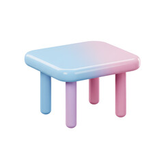 Colorful Plastic Children's Stool with Rounded Edges and Four Legs