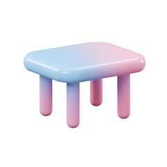 Cute pastel-colored miniature table with rounded edges and four legs for children's playroom decor