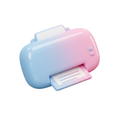 Cute pastel-colored portable printer with paper output for home and office use