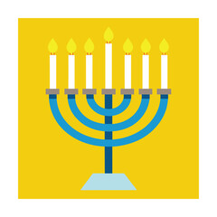 Vector illustration of a modern menorah celebrating the jewish festival of hanukkah
