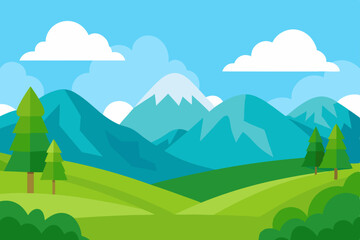 landscape with mountains and blue sky