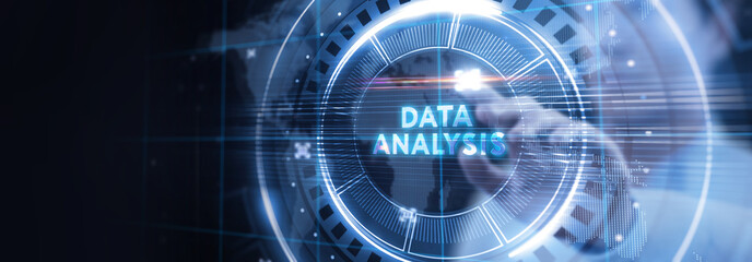 Obraz premium Data Analysis for Business and Finance Concept. Information report for digital business strategy. Business, technology, internet and networking concept.