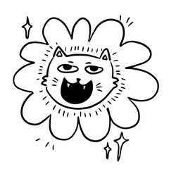 Cat line drawing, cute pattern drawn for templates.5