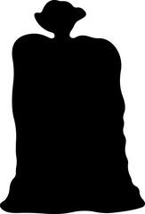 Sack, Bag icon in flat. isolated on transparent background