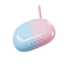 Wireless router with Wi-Fi antenna in pastel pink and blue design