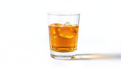 glass of whiskey with ice