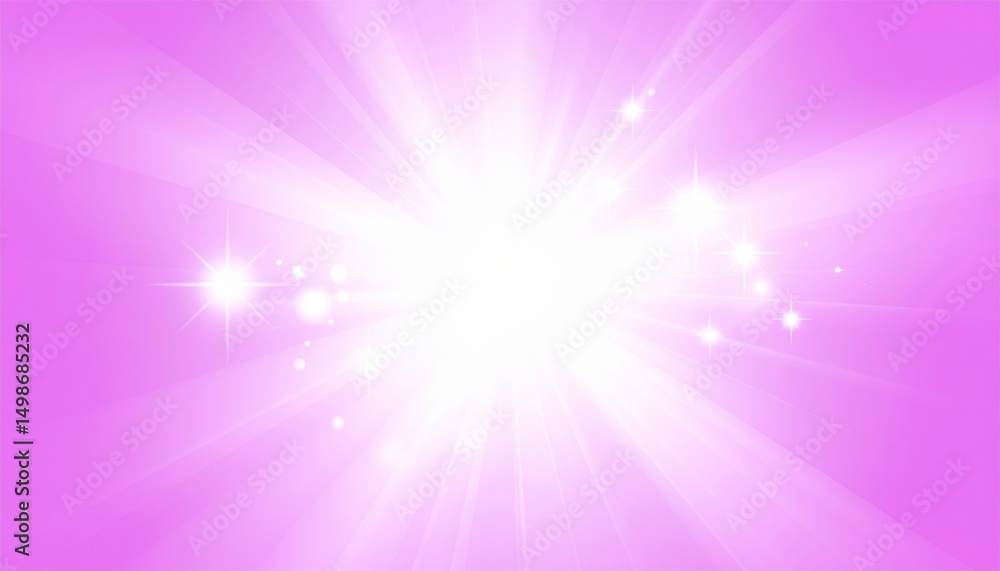 Wall mural abstract red explosion of light rays and bright stars with a magical glow