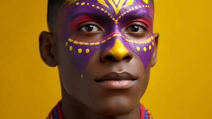 Vibrant Face Art with Abstract Colors