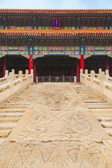 Stone carvings in front of the Hall of Supreme Harmony in the Palace Museum in Beijing