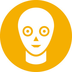 Intelligent tactical robot face icon in flat. isolated on transparent background