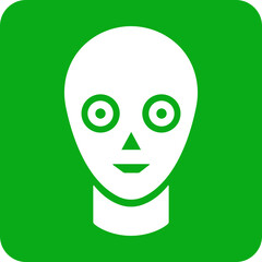 Intelligent tactical robot face icon in flat. isolated on transparent background