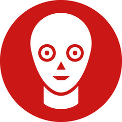 Intelligent tactical robot face icon in flat. isolated on transparent background