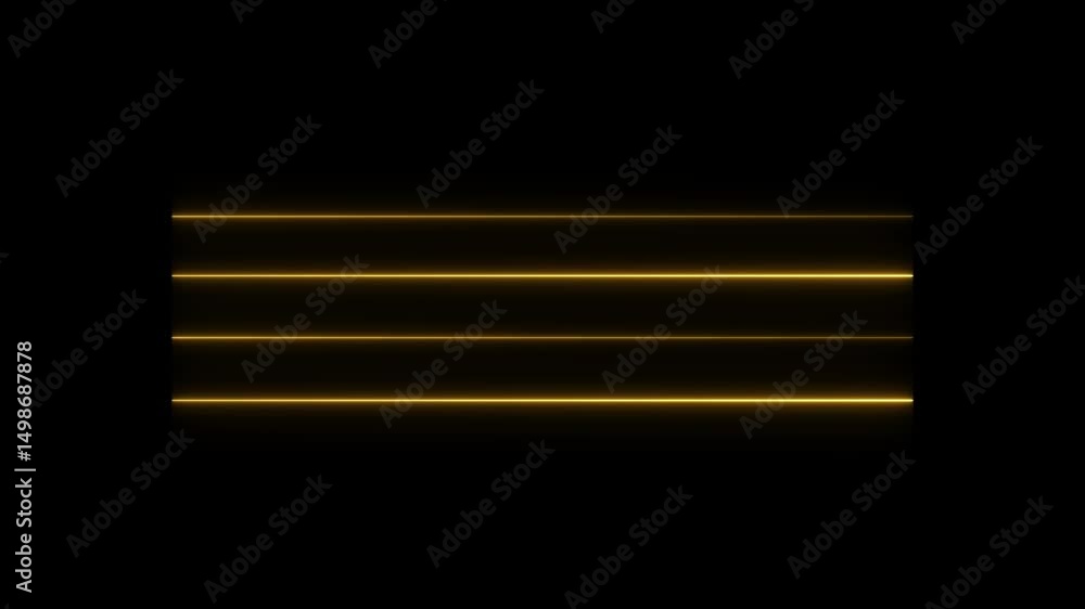 Poster horizontal neon line left and right moving ,neon diagonal lines or glowing light stripes on a black 