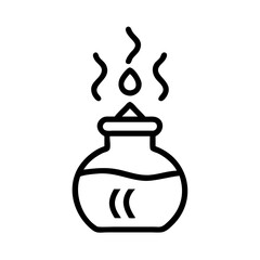 Aroma Diffuser Icon with Steam Outline