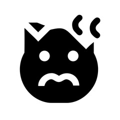 Broken Frustrated Emoji Icon Vector Illustration