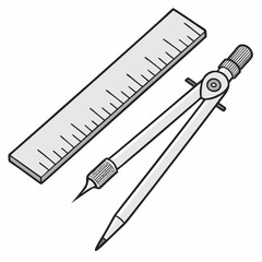 pencil scael sceal icon vector image