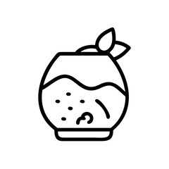 Minimalist Terrarium Outline Icon Vector Illustration