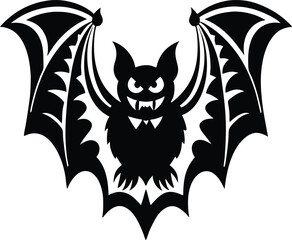 Halloween Bat Illustration Black Silhouette Design