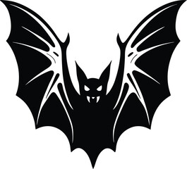 Stylized Black Bat Silhouette Halloween Graphic Design