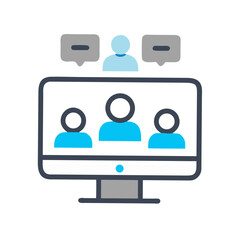 Online Conference  icon vector