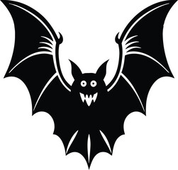 Halloween Cartoon Bat Illustration Black Silhouette
