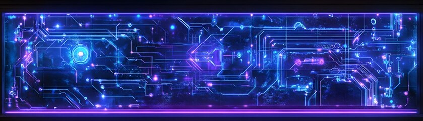 Obraz premium Detailed circuit board pattern with glowing lines.