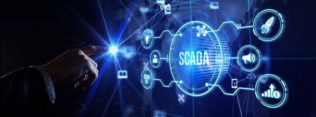 System Supervisory Control And Data Acquisition technology concept. SCADA.