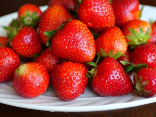 Close-Up of Fresh Ripe Strawberries