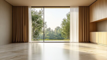 Spacious room with panoramic garden view.